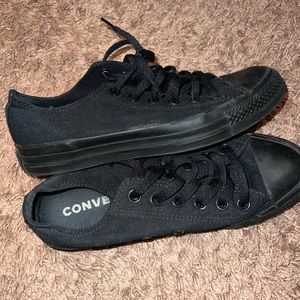 All black low top converse